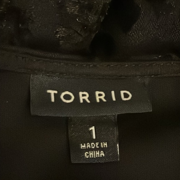 Torrid Black Maxi Burnout Velvet Lace Dress Bell Sleeves Size 1 1X Flowy Party - Picture 7 of 7